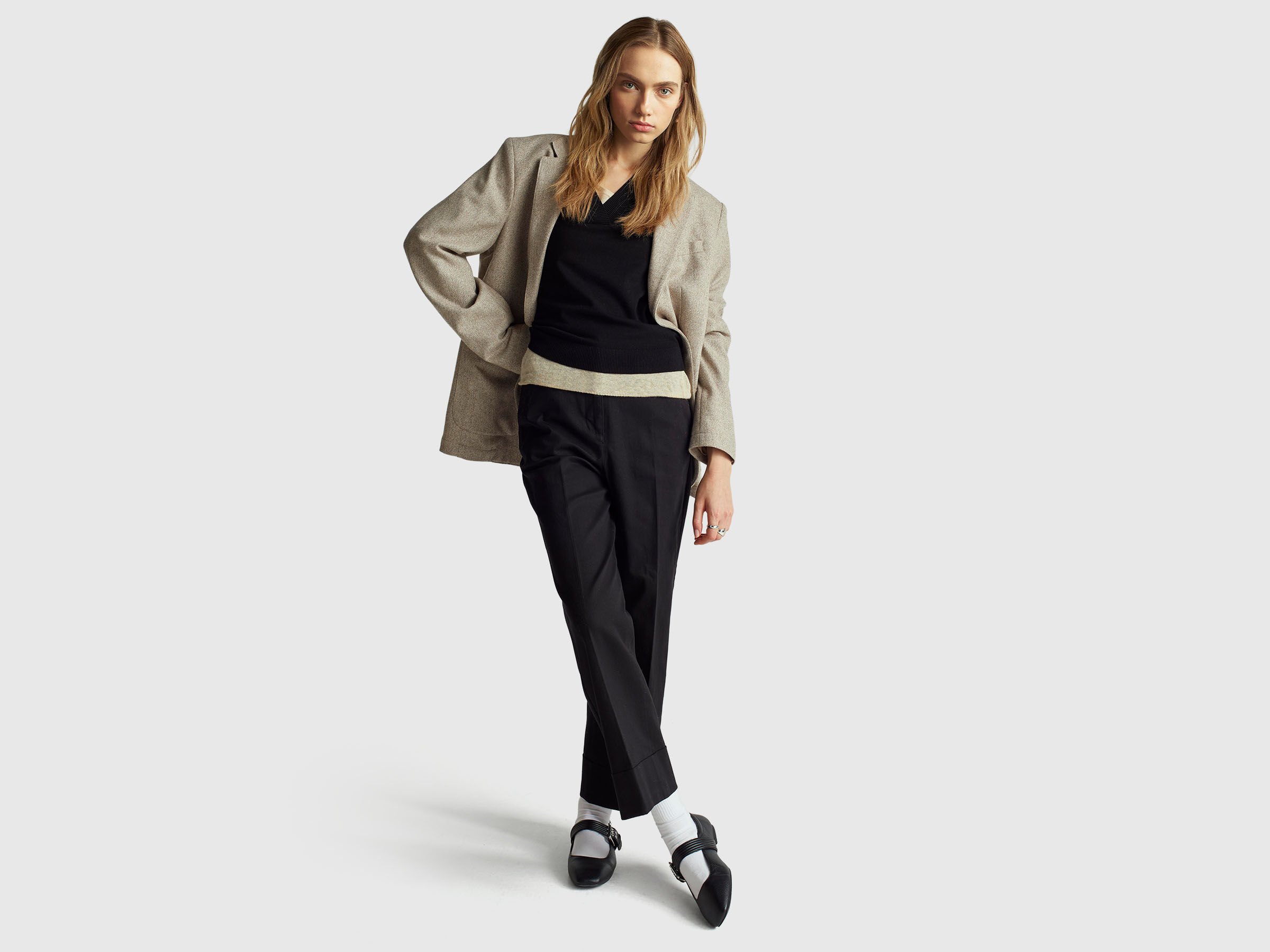 V NECK SWEATER L/S Damen image number 3
